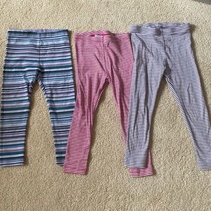 Set of 3 Tea Collection Striped Leggings Size 3T